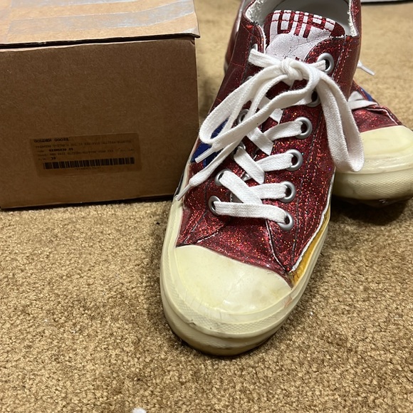 Golden Goose v-star 2 col T5 red fix glitter-bluette - Picture 2 of 8